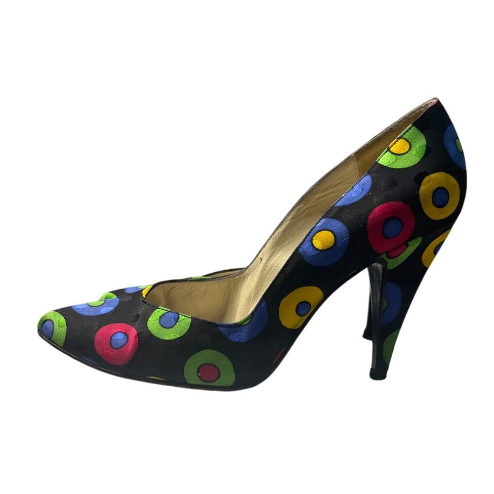 Stuart Weitzman Colorful Polka Dot Printed Silk H… - image 7